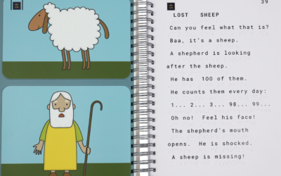 Braille and written text/images: a precise combination